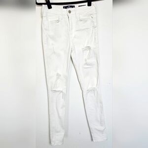 Hollister Classic Stretch White Ripped Jean Size 25W 30L 🚨BOGO